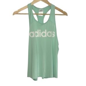 Adidas Women's Clear Mint D2M Logo Tank Top Size Large